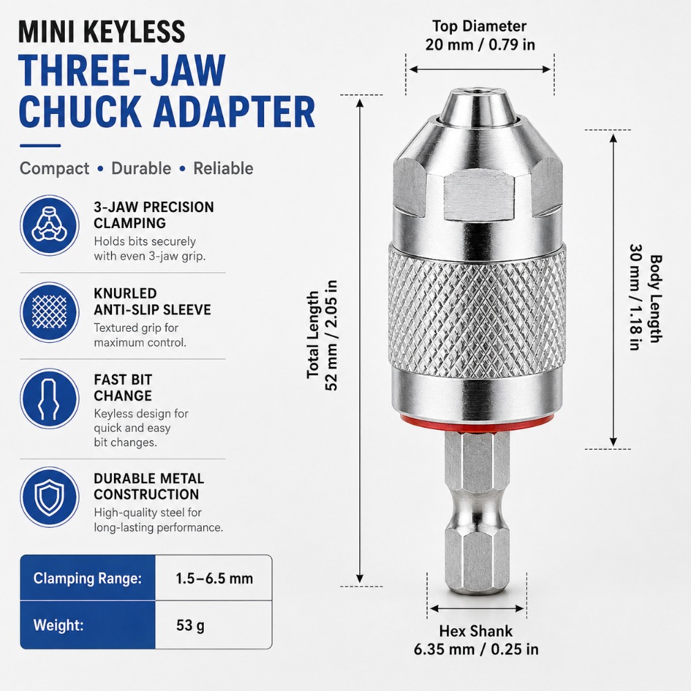 Power Tools Jobs - Adaptor Chuck Bor 3 Rahang dengan