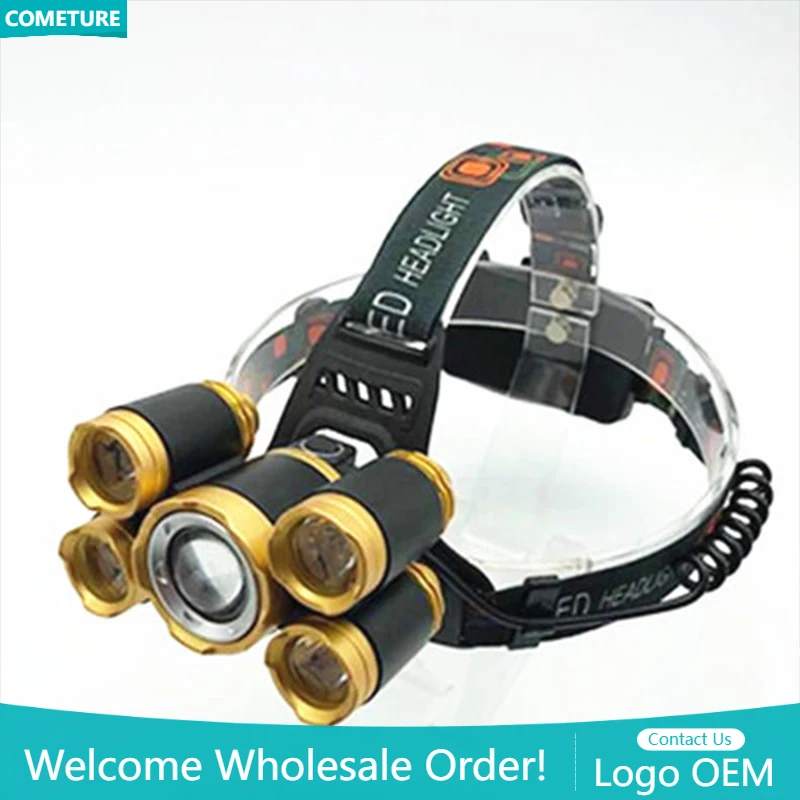 Lampu Kepala T6 5LED Senter Zo - Power Tools Zoom ulasan dan harga