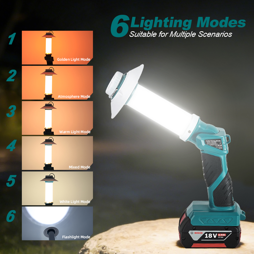 Senter LED 6 Mode untuk Berkem - Power Tools Zoom ulasan dan harga