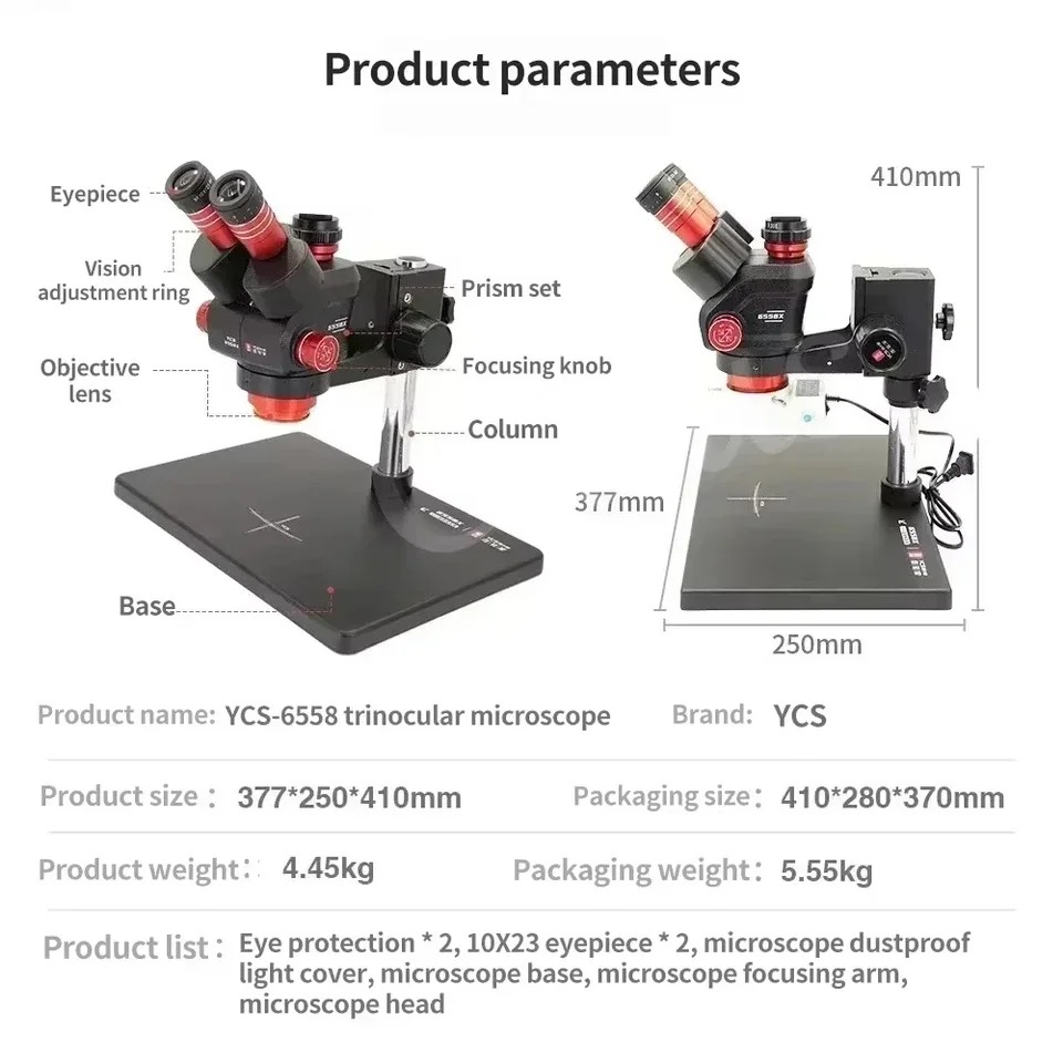 Mikroskop Trinokuler YCS 6558X - Power Tools Zoom ulasan dan harga